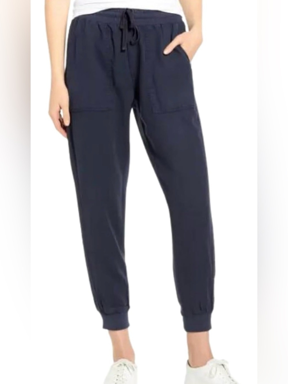 Splendid Lakeside Jogger Pants Medium Blue Lyocell Linen Blend Utility Lounge